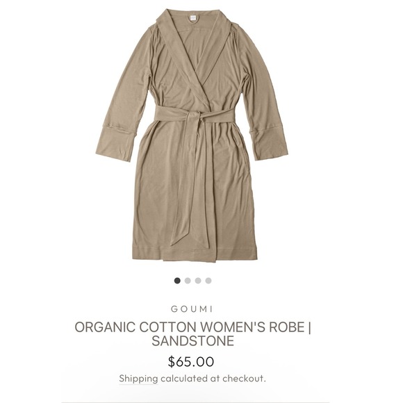 Goumi Sandstone, Women's Maternity Robe Bamboo Organic Cotton XL/XXL NWT - Picture 2 of 3